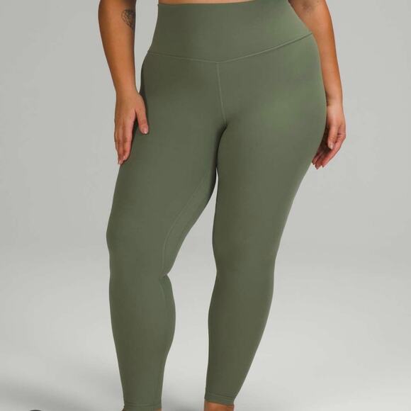 LULULEMON Green Twill Align High Rise Active Workout Leggings Size 18 - Picture 1 of 11